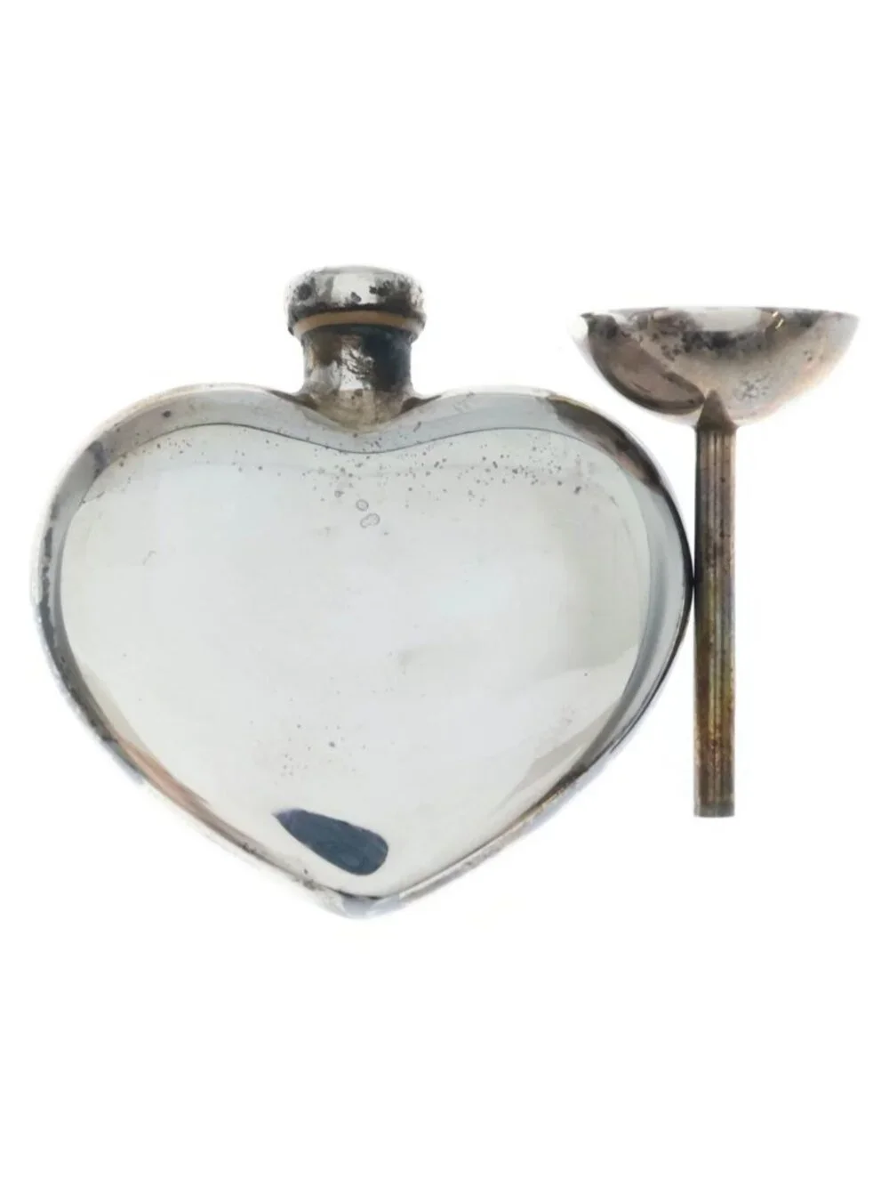 Tiffany & Co Heart Shape Perfume Bottle Atomizer 925 Sterling Silver Necklace